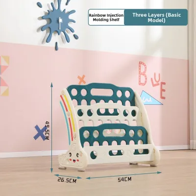 Children Cartoon Plastic Toy And Book Storage Shelf