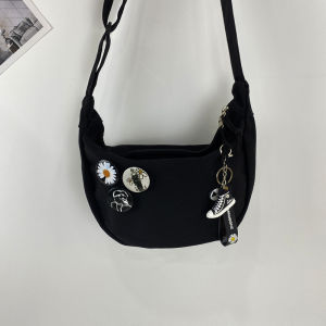 Casual Canvas Crossbody Bag for Men Student Style Korean Japanese Small Size Multifunctional Backpack Soft Shoulder Strap