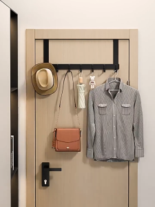 [Ship in 24h]Behind Door Hanger Hooks No Drill Aluminum Clothes Hooks Wall Hook Over-The-Door Hooks/Hangers For HDB Door Main Door Bedroom Door Kitchen Door