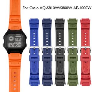 18mm Watch Strap for CASIO AE1200 / 1300 / 1000 W-219 Replacement Silicone Rubber Watch Band Mens Wristband Bracelet Accessorie