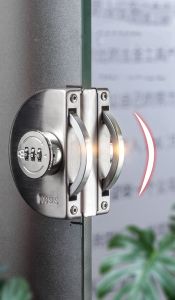 Lock Suitable for 1/2 "Glass 10mm to 12mm Stainless Steel Double Bolt Rotary Sliding Access Control Office Glass Door Lock