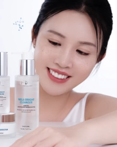 Bộ chăm sóc dưỡng giảm thâm nám GSC Mela Bright - Sữa rửa mặt serum dưỡng sáng da ban đêm serum dưỡng sáng da ban ngày kem chống nắng Mela Bright serum dưỡng sáng da chuyên sâu.