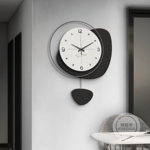 RUIBAHAO | Elegant Black and White Clock Decorative Wall Art for Restaurant Living and Dining Room