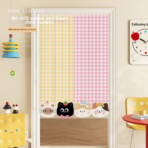 HUAJIANYU | Cute Cartoon Cat Design Door Curtain Privacy Shield