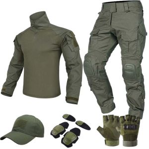 GREEN G3 Tactical  Uniform Set Men Military Combat Shirt Cargo Pants Airsoft Paintball Gen3 Hunting Clothes Multicam Camouflage