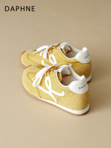 Daphne | Yellow Women New Style Height Increasing Vintage Casual Sneakers