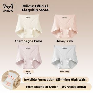 MiiOW | Invisible High Waist Shapewear Cotton Crotch Womens Briefs
