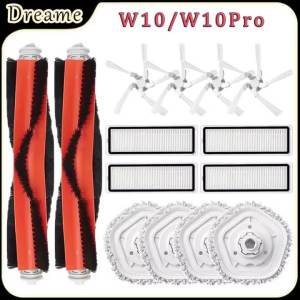 For Dreame Bot W10/W10 PRO Robot Vacuum Cleaner Accessories Main Brush HEPA Filter Side Brush Mop Cloth Replacement Parts