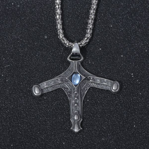 Dark Game Bloodborne Necklace Cthulhu Mythos Sword Hunter Badge Pendant For Men Amulet Decoration Necklace Masculino Collar Gift