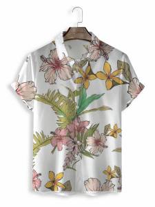 Áo Sơ Mi Nam Mùa Hè Dáng Rộng in 3D in Kỹ Thuật Số Hawaii Thường Ngày Tay Ngắn Thoáng Khí Polyester Áo Sơ Mi Thường Ngày