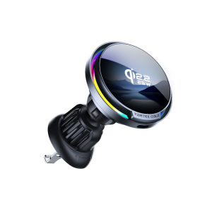 Sạc Không Dây Ô Tô Qi2 25W Với Đèn Nền RGB 360 Độ ° Giá Đỡ Điện Thoại Từ Tính Xoay Đa Năng Làm Mát Cho iPhone 17/16/15/14/13 Và Samsung