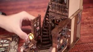 DIY Wooden Book Nook Insert Kit Doll Houses Building Toys Bookends Bookshelf Decor DollHouses Toys For Xmas Gifts