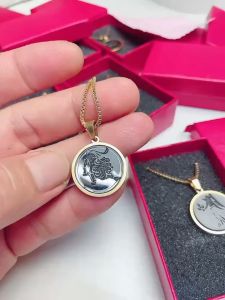 ZODIAC SIGNS Necklace Laser Engrave 18k Gold Plated