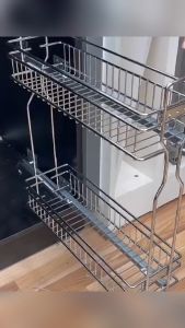 Stainless Steel Pull Out Basket Kitchen Cabinet Rack Spice Storage Kabinet Storage Spice Organizer Shelves