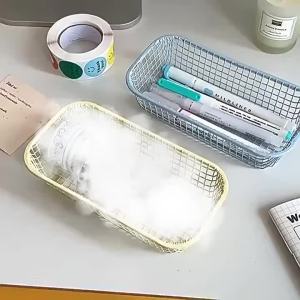 Retro Để Bàn Giỏ Đựng Đồ Đa Năng Văn Phòng Phẩm & Mỹ Phẩm Tổ Chức Sắt Kim Loại Trang Trí Bàn Làm Việc Nhà Đồ Lặt Vặt Hộp