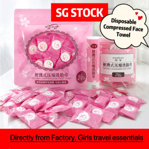 SG Stock 50pieces Compressed Face Towel for Travelling Hand Towel Tissue Towel Make Up Remover Towel for Sport and Camping