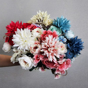 Tanaman Hias Artificial Hydrangea Tangkai Dekorasi Ruangan Buket Bunga Ornamen Plastik COD PBP154