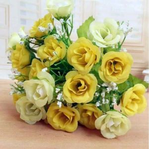 AF10 Bunga Mawar Mini Kecil Artifisial Tanaman Hias Plastik Rose Flower