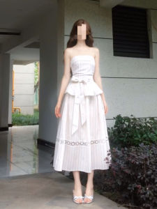 Flattering Bow Waist Elegant Long Dress