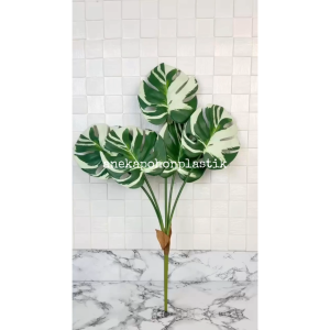 Daun Hias Artificial Daun Monstera Variegata X5 Latex Hiasan Rumah Hiasan Ruangan Aesthetic