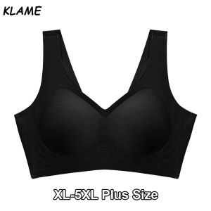 KLAME XL-5XL Plus Size Jelly Underwear Girls Gathered Without Steel Ring Seamless Adjustable And Removable Bra For Women KLM1223
