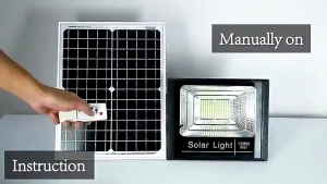 SOLAR LIGHT OUTDOOR LED WATERPROOF IP67 FLOODLAMP | 300W & 200W 1 LED/PANEL 200W with 2 LED 1 Panel High Power Street Security Garden Wall Remote Control Brightness | Heavy Duty Sun Powered Rechargeable Polycrystalline Panel | Auto Induction Dusk To Dawn
