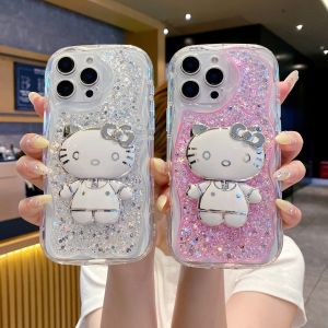 สำหรับ Vivo Y04 Y03 Y39 Y16 Y18 Y15S Y15A Y17S Y21S Y22S Y02 Lite Y38 Y36 Y28 V40E V30E โปร V29คิตตี้กระจกเคสโทรศัพท์แวววาว