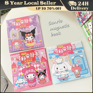 Sanrio Magnetic Quiet Book Kuromi Cinnamoroll My Melody Handmade DIY Repeatable Toy Magnetic Stickers Girls Gift Kids Toys