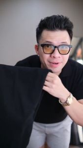 Quần tây nam JBAGY dáng baggy vải co giãn dày dặn dáng suông ống rộng màu đen kem - JA0101