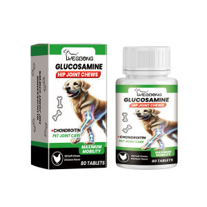 HATELI Dog Joint Maintenance Tablets with Glucosamine For Cartilage Support Hip Joint Health Nutrition Tablets Dogs Supply 80Tablets/Bottle For All Ages