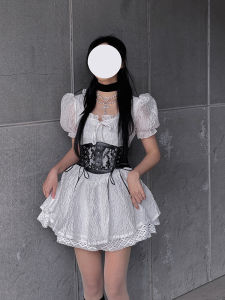 Paper Angel Young Adult Tulle Tutu Dress Waist-Tight Slim Looking Small Y2g Black and White Skirt Female Summer Niche Skirt
