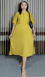 AMNA Daster Pololinen tali samping kancing depan busui muat BB 75