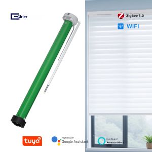 Motor Rèm Thông Minh GIRIER Tuya WiFi Dạng Ống Cho Ống 38mm Hỗ Trợ ZigBee Điều Khiển Từ Xa RF433 Tương Thích Với Alexa & Google Assistant
