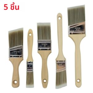 ชุดแปรงทาสี 5 ชิ้น แปรงทาสีสีขาวกาแฟ แปรงไนลอนสำหรับงานศิลปะด้ามยาวสำหรับงานบาร์บีคิวและการใช้งานทางทะเล