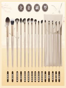 15-Piece Makeup Brush Set Soft Bristles Eye Makeup Blending Knife Edge Eyeliner Storage Portable Beauty Tools for Any Skin Type