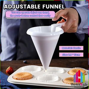 Homehub White Adjustable Plastic Funnel for Baking Cake Decorating Tools Kitchen Accessories