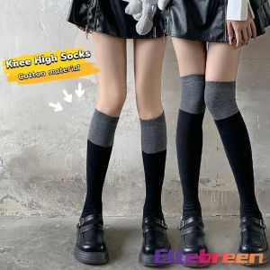 Knee High Socks Ladies Long Tube School Socks Black Gray Color Girls JK Costumes