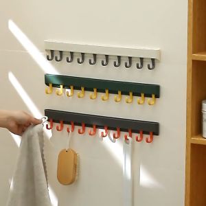 NACHUAN multi-functional row hooks household wall hanging without punching kitchen bathroom storage row hooks removable shelf hooks