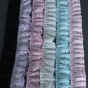 2 Yards Embroidery Ruffle Mesh Lace Fabrics For Clothing Home Wedding Accessory Bouquet Decor Handmade Sewing Trim DIY Crafts