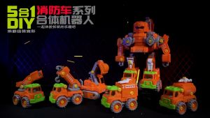 Robot Toys 5 in 1 Fire Truck Robot Construction Truck Robot and Military Truck Robot