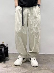 American Retro Mens Summer Fashionable Paratrooper Pants Quick Dry Casual Loose Long Thin Straight Work Trousers