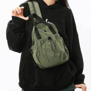 Lightweight Nylon Backpack Womens Commuter Bag Single Shoulder Crossbody Bag for Work Travel Soft Handle Zipper Closure