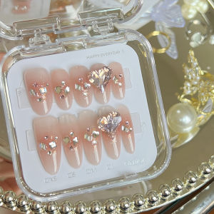 Lilynail Handmade Wedding Nail Tips Short Square Gentle Color Series Wearable False Nails Long Lasting No Residue Chinese Production