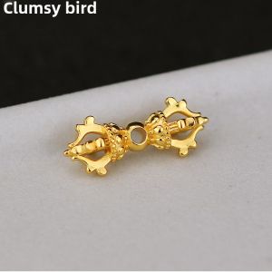 Miniature Pure Copper Vajra Bracelet Tibetan Style Buddhist Beads Accessories Handmade DIY Charms Fashion Jewelry Accessories