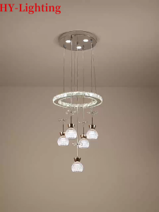 Creative Crystal Dining Room Pendant Light Modern Simple Living Room Lamp Home Bedroom Luxury Light