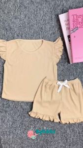 ByKiddos - Setelan Anak Perempuan Lokal / Atasan Rampel dan Celana Rampel / Fashion Anak Gaya Feminim