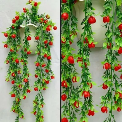 Set bunga rambat pritty artificial artifisial sudah dengan pot dinding