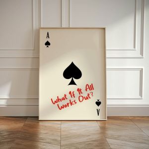 Spades Printed Playing Card Poster: Retro Art for Your Modern Kitchen