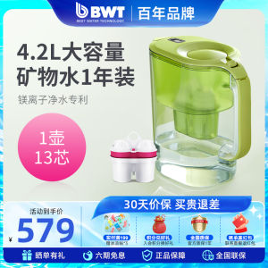 BWT Berkey Water Purifying Pitcher 4.2L Household Tap Water Filter Water Purifier Filter Pitcher 1 Pitcher 13 Filters Kitchen Appliance