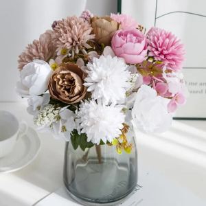 1PcArtificial Flowers Silk Ball Chrysanthemum Rose Home Room Wedding Bridal Bouquet Decora Festival Outdoor Yard Garden Diy Gift